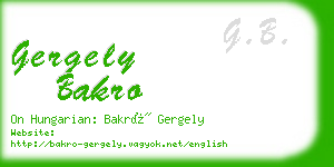 gergely bakro business card